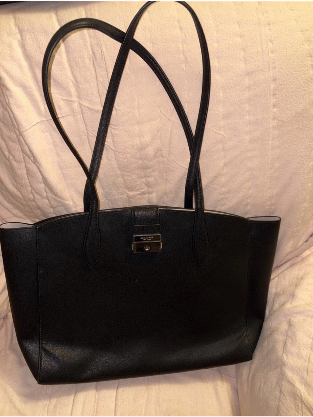 Kate Spade Voyage Large Work Black Leather Tote Bag GORGEOUS Travel Shopping
